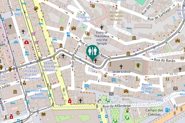 Map showing location of Largo da Sé Toilet