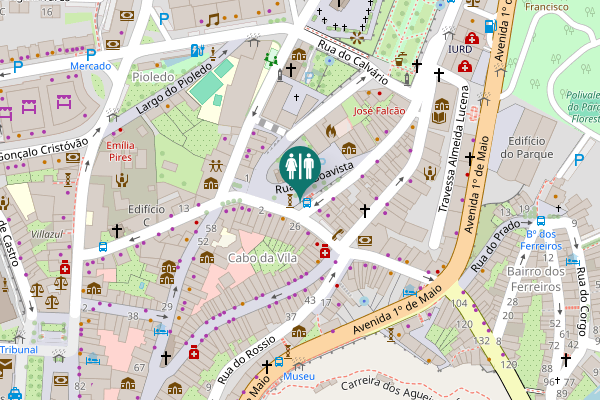 Map showing location of Largo de São Pedro 1 Toilet