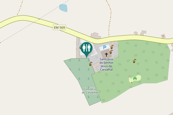 Map showing location of EM 569 Toilet