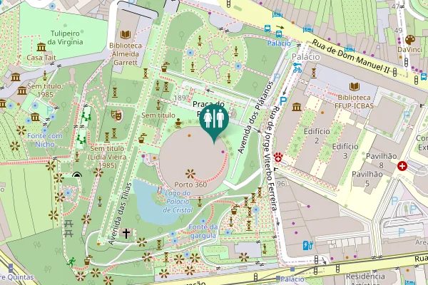Map showing location of Avenida dos Plátanos Toilet