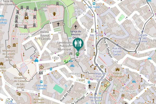 Map showing location of Pátio de Dom Fradique Toilet