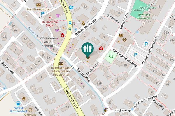 Map showing location of Bachstrasse 1 Toilet