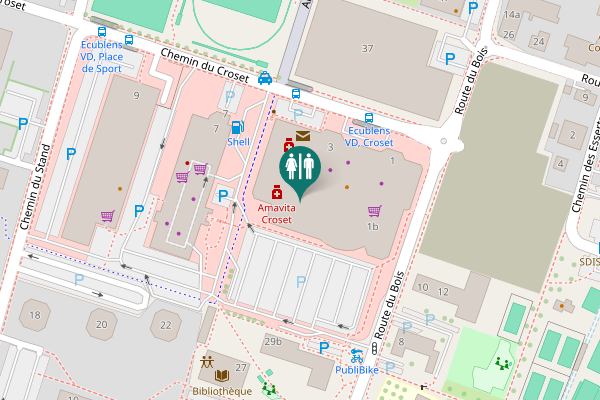 Map showing location of Chemin du Croset 3 Toilet
