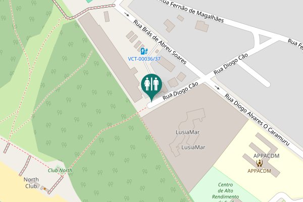 Map showing location of Rua Diogo Cão Toilet