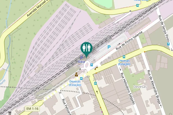 Map showing location of Largo 5 de Outubro 8 Toilet