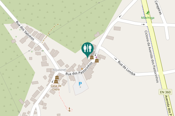 Map showing location of Rua dos Pastorinhos Toilet