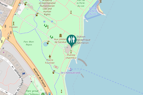 Map showing location of Rue de Lausanne 114 Toilet