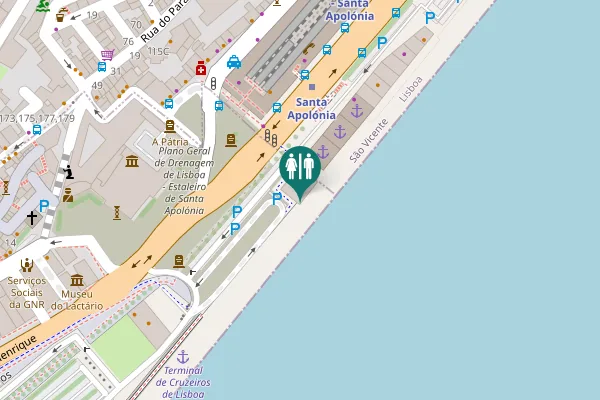 Map showing location of Ciclovia Avenida Infante Dom Henrique Toilet