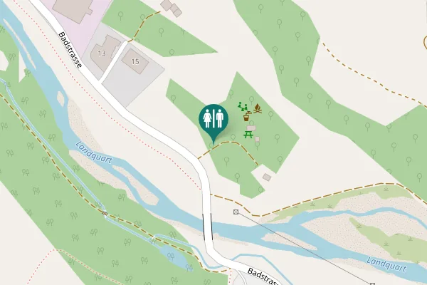 Map showing location of Badstrasse Toilet