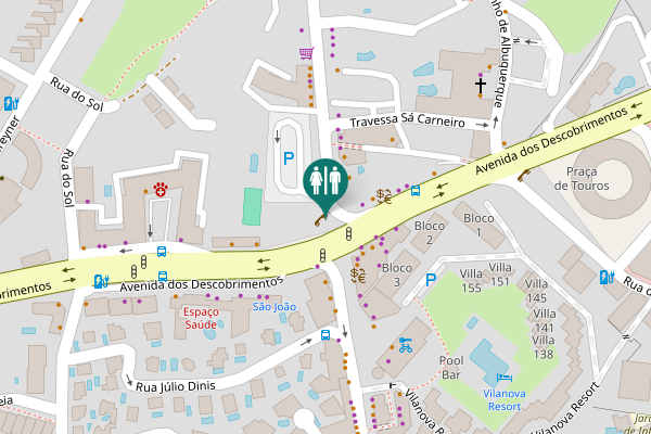 Map showing location of Avenida Doutor Francisco Sá Carneiro Toilet