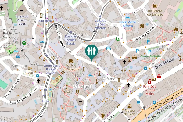 Map showing location of Rua da Regueira 70 Toilet