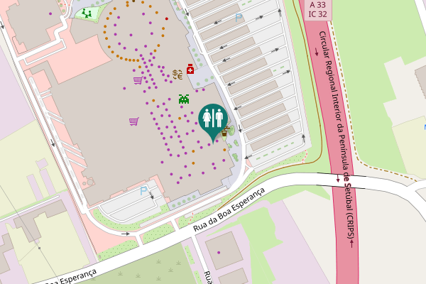 Map showing location of Rua da Boa Esperança Toilet