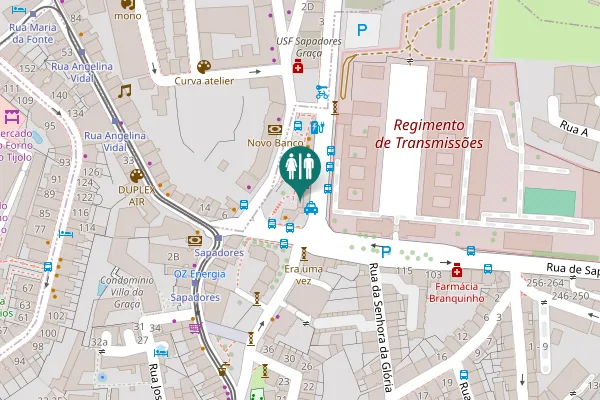 Map showing location of Avenida General Roçadas Toilet
