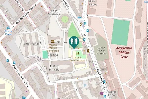Map showing location of Rua Gomes Freire 145 Toilet