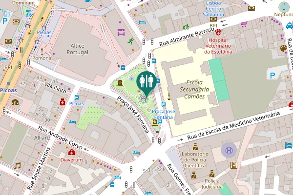 Map showing location of Lisbon Toilet