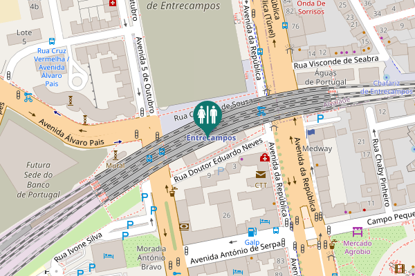 Map showing location of Avenida da República (Túnel) Toilet
