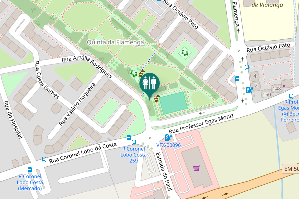 Map showing location of Rua Amália Rodrigues Toilet