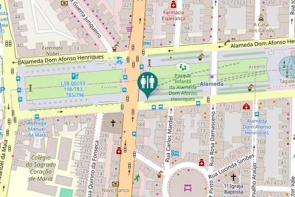 Map showing location of Alameda Dom Afonso Henriques 31 Toilet