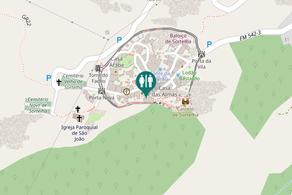 Map showing location of Jardim do Anel Toilet