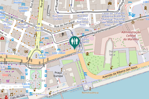 Map showing location of Lisbon Toilet