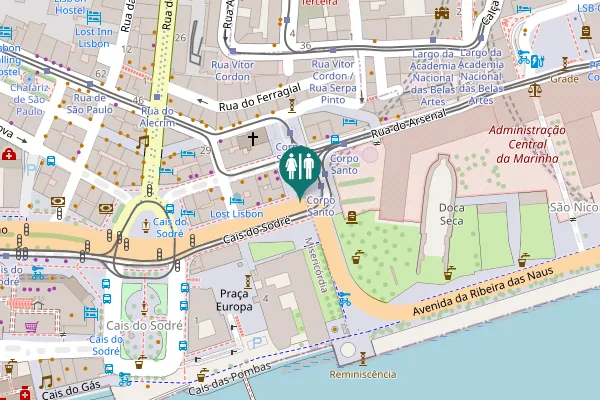 Map showing location of Lisbon Toilet