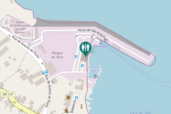 Map showing location of Porto de São Roque Toilet