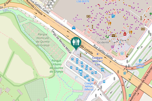 Map showing location of Lisbon Toilet