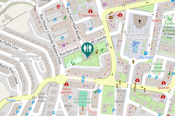 Map showing location of Rua Dom José Correia de Lacerda Toilet