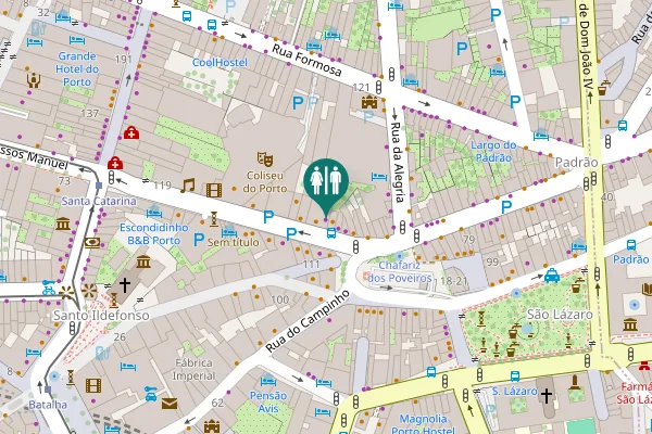 Map showing location of Rua de Passos Manuel 219 Toilet