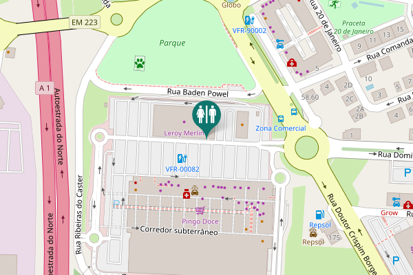 Map showing location of Rua Baden Powel 125 Toilet