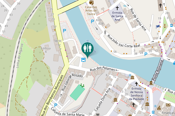 Map showing location of Tavira Toilet