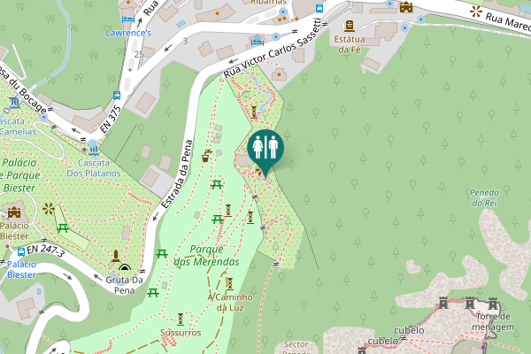 Map showing location of Estrada da Pena Toilet