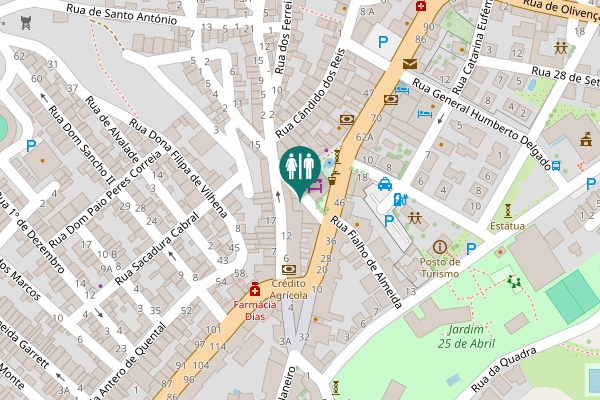 Map showing location of Rua da Amoreira Toilet