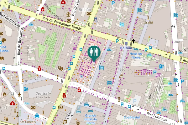 Map showing location of Passagem Superior Toilet