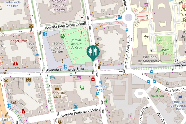 Map showing location of Lisbon Toilet