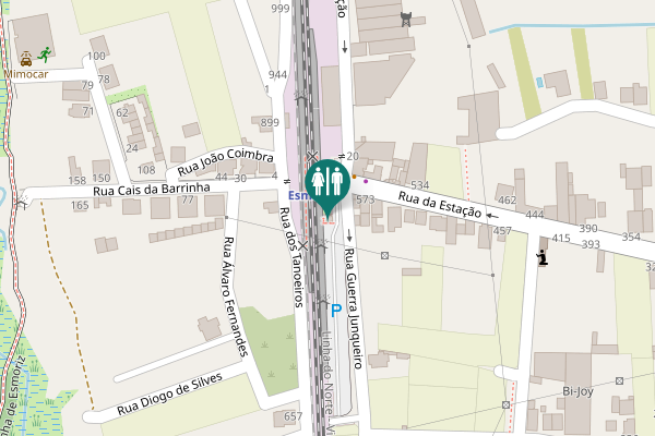 Map showing location of Rua do Cais da Estação 1 Toilet