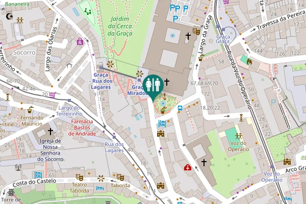 Map showing location of Calçada da Graça Toilet