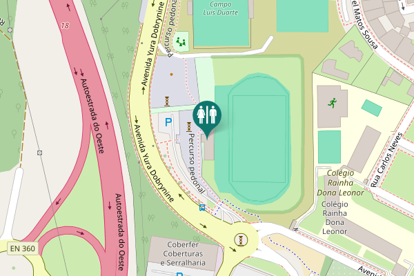 Map showing location of Percurso pedonal Toilet