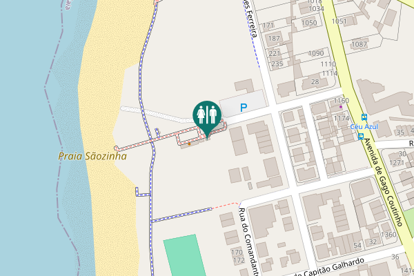 Map showing location of Passadiço de Gaia Toilet