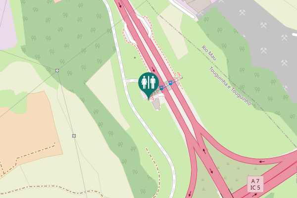 Map showing location of A 7;IC 5 Toilet
