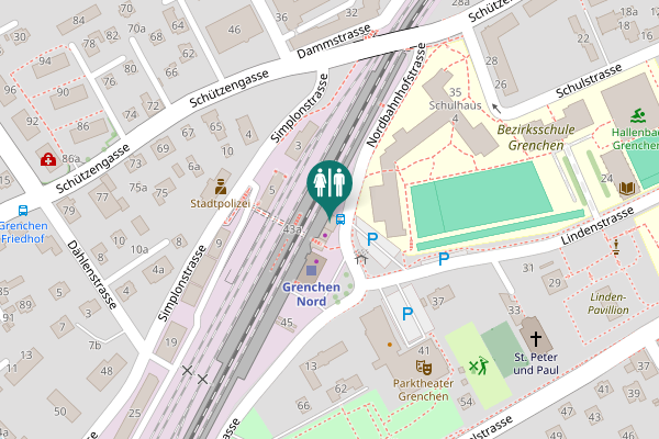 Map showing location of Nordbahnhofstrasse 41 Toilet
