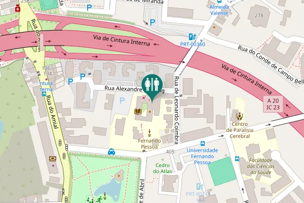 Map showing location of Rua de Leonardo Coimbra 77 Toilet