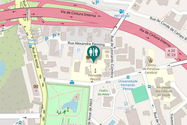 Map showing location of Praça de Nove de Abril 349 Toilet