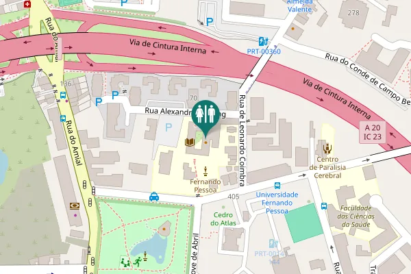 Map showing location of Praça de Nove de Abril 349 Toilet