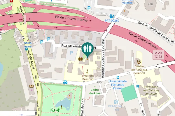 Map showing location of Praça de Nove de Abril 349 Toilet