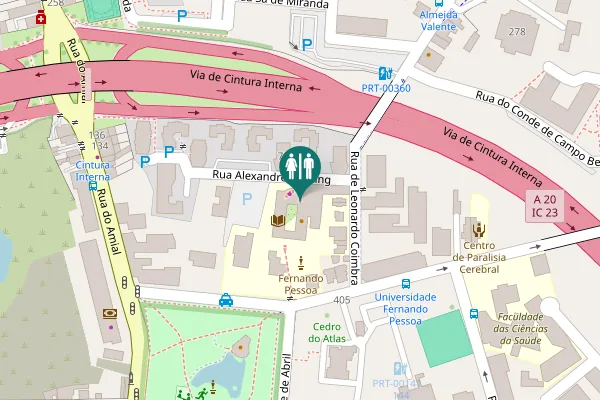 Map showing location of Praça de Nove de Abril 349 Toilet
