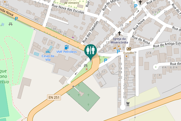 Map showing location of Rua de São Brás 4 Toilet