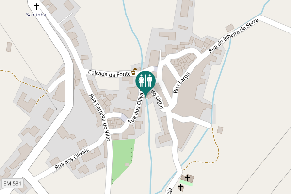 Map showing location of Rua dos Olivais Toilet