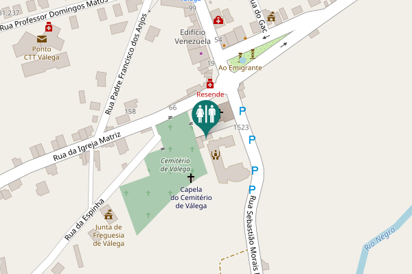 Map showing location of Sanitários da Igreja Matriz de Válega