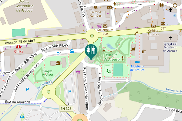Map showing location of Rua dos Namorados Toilet